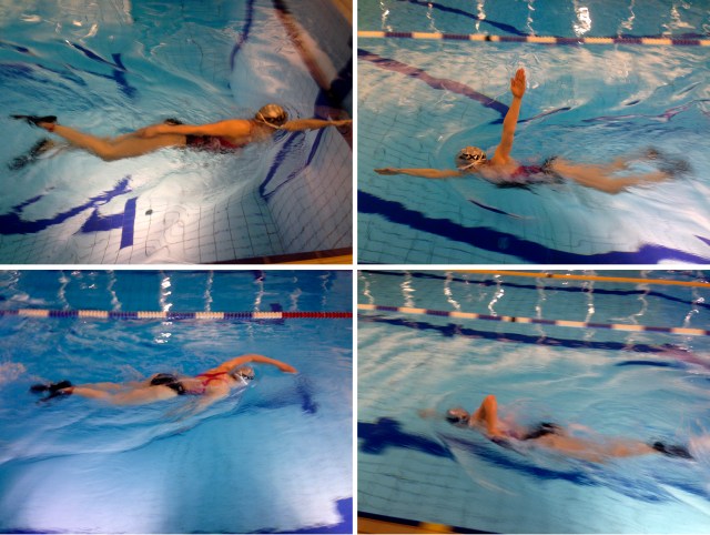 Svømmetrening med svømmeføtter