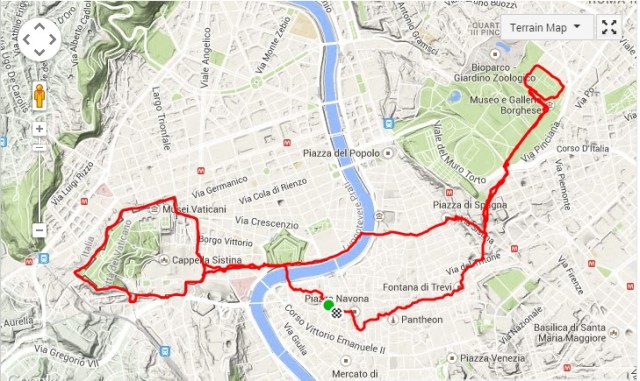 Kart løpetur i Roma 2