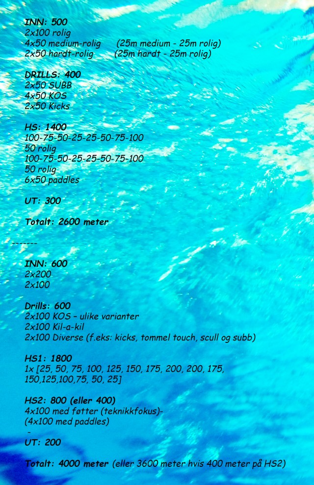 To ulike svømmeprogram for triatleter