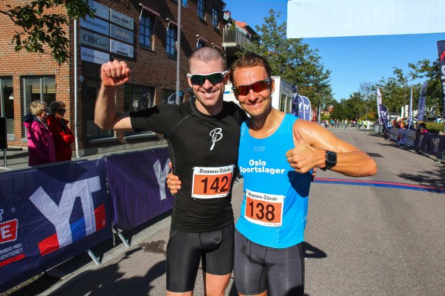 Jarle Wermskog og Lars Petter Stormo etter målgang på Montebelloløpet