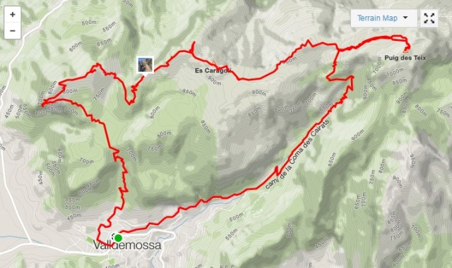 Kart løpetur fra Valldemossa på Mallorca