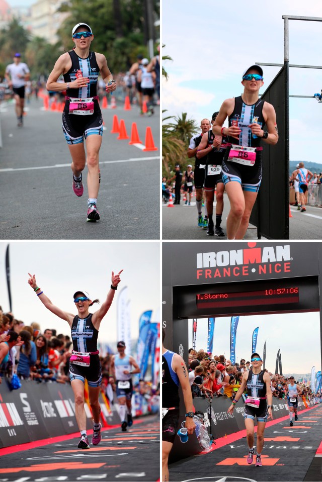 Trude løp og målgang ironman Nice 2016