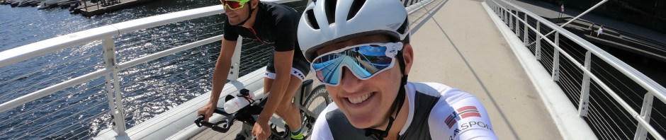 Lars Petter og Trude Stormo sykler i Drammen